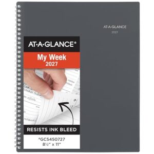 AT-A-GLANCE 2027 Planner, Weekly & Monthly, 8.5" x 11", Spiral Bound, DayMinder, Gray (GC5450727)