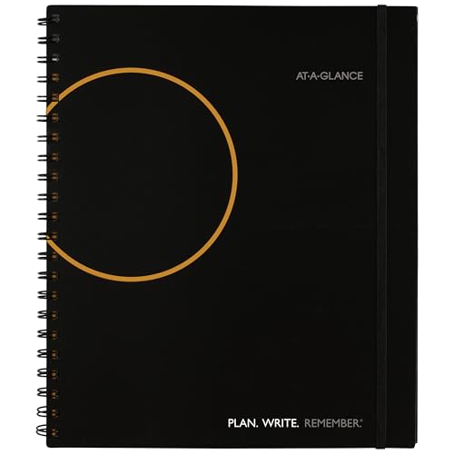 AT-A-GLANCE Undated Planning Notebook with Reference Calendars, 8.5" x 11", 168 Pages, Plan. Write. Remember., Black (7062090527)