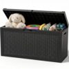 ATMELT Outdoor Storage Box,95 Gallon Resin Deck Box,Waterproof & UV Resistant Lockable Package Delivery Bin,Toy Cabinet for Indoor & Outdoor