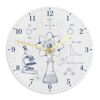 Atom Wall Clock, Scientific Modern Microscope Flask Navy Blue Quiet Wall Clocks No Ticking Noise for Living Room Bathroom Hallway Entryway Decor 11.6x11.6 Inches