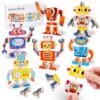 ATOYUS Wooden Robot Building Blocks Toys, STEM Montessori Preschool Toys for 3+ Year Old Toddlers, 35 Pcs Snap Together Take Apart Toy Playset for Kids Ages 3-5, Boys Girls Christmas Birthday Gifts