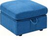 Atrtivoent 86 Inch Sectional Sleeper L Shaped Sofa with Pull Out Bed, Blue