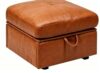 Atrtivoent 86 Inch Sectional Sleeper L Shaped Sofa with Pull Out Bed, Brown