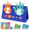 Auchq Preschool Learning Toys for Toddlers 3 4 5 Years Old, Montessori Educational Math Manipulates Number Counting Blocks for Kids, Finger Counting Math Desktop Toy for Boys Girls Birthday Gifts.