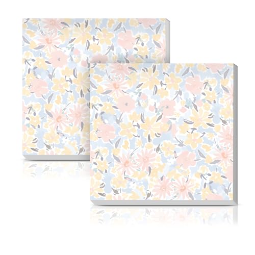 AUEKLLW Sticky Notes 3x3 Inches, 2 Pads Cute Colorful Self-Stick Note Pads, Easy to Post for Home, Office and Daily Life Organization Cute Colorful Floral