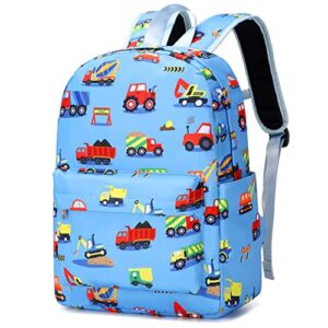 AUIVTY Cars Toddler Backpack for Boys Preschool Kindergarten, Construction