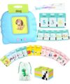 Aullsaty Talking Flash Cards for Toddlers 1-5 Years Old, Upgraded 536 Sight Words with 6 Songs Montessori Autism Sensory Toys, Educational Learning Speech Therapy Birthday Gifts for Boys Girls (Blue)