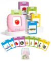 Aullsaty Talking Flash Cards for Toddlers Ages 1-3, 224 Words Montessori Speech Therapy Toys, Autism Sensory Toy, Educational Learning Speech Therapy Birthday Gifts for Boys Girls (Pink)