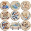 AuraDraw 8 Pack Bear Diamond Art Painting Coasters Kits, Animal Diamond Painting Coaster with Holder for Adults, 5D Full Drill DIY Diamond Dot Gem Art Kit for Home Decor (Little Bear)