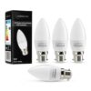 Auraglow 5W B22 LED Candle Bulbs, 3000K Warm White, 4 Pack