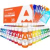 AUREUO Acrylic Paint Set 36 Colors - 2 Oz.(59ml) with Metallic Colors & Brushes - Acrylic Paints for Canvas Ceramic Wood Rock Painting - Art Paints for Painting for Adults, Beginners, Artists
