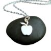 Aurexil 925 sterling silver apple necklace. small teacher gift. fruit charm. simple jewelry delicate petite pendant dainty. gift for her| with 18 inch chain |silver plated |TMP_02659