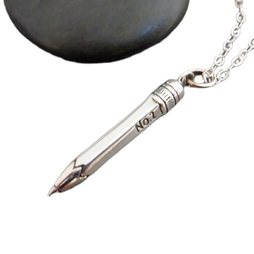 Aurexil 925 sterling silver no 2 pencil necklace small school teacher gift artist drawing charm simple delicate dainty petite pendant gift her| with 18 inch chain |silver plated |TMP_02782