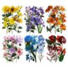 AuriicLeaf Vintage Garden Floral PET Stickers, 60 Pcs Transparent Pre-Cut Botanical Flower Decals for Scrapbook Journal Junk Journaling Crafts