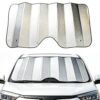 AurLunUs Windshield Sun Shade for Car, Car Window Shades Keeps Vehicle Cool, Universal Front UV Ray Protector Sunshade, Front Window Sunshade with Suction Cups (55.1" x 27.5" #Silver)