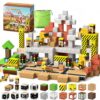 Aurname Magnetic Blocks 100PCS Construction Site Set - Build Mine Crane & Truck Magnetic Cubes, STEM Montessori Sensory Toys for Kids 3+, Educational Magnetic Tiles Gifts for Girls & Boys