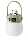 AuroraNiteBeam Kids Night Light with Clock, Dimmable Touch Bedside Lamp, Portable Handheld Design, 3 Color Temperatures, 10/30/60min Timer, Rechargeable Cute Panda Nursery Light for Bedroom Bathroom