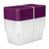 AUSSIECARE Set of 10 Clear Plastic Storage Boxes, 6 Quart Storage Bins with Snap-On Magenta Lids, Stackable Organizer Containers for Closet, Bedroom, Office, Craft Room and Home Organization