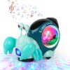 AUTOKAKUM Electronic Crab Toy, Cute Luminous Crab Toys Toddler Crawling Toy with Music and Light Interactive Sensory Toys for Boys Girls