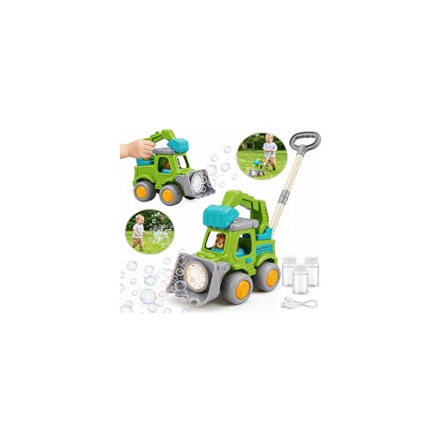 Automatic Bubble Machine for Toddlers,Construction Truck Bubble Lawn Mover W/Light,Bubble Maker Blower Toys for 3 4 5 6 Year Old Boy Girl Kids,Summer Outdoor Pool Backyard Toys for Birthday Party