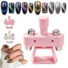 Automatic Cat Eye Magnet, Automatic Nail Magnet, Cat Eye Magnet Spinner, 360° Rotating Nail Art Tool For Beginners Home Diy Design (Pink)