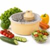 Automatic Electric Salad Spinner, Multifunctional Fruit and Veggie Washer Spinner Bowl with Non-Slip Base Ruit (Yellow)