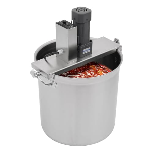Automatic Food Mixer, Stainless Steel Sauce Stirrer Frying Machine, Heating Mixer with 4 Blade Stirring Scraper, Commercial Pot Seasoning Bottom Soup Sauce Stirrer for Making Jam, Sauce, Filling, 60L