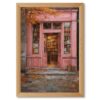 Autumn Bookstore Street Poster Canvas Print Art Vintage Aesthetic Wall Art Painting Pictures Wall Decor Elegant Wall Decoration for Living Room Library Office