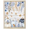 Autumn Seasonal Diamond Painting Kits for Adults Beginners 12x20 Inch, Rustic Pumpkins Hanging Leaves Wood 5D Full Round Drill DIY Diamond Art Kit with Wooden Frame for Women Home Wall Decor Gift