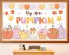 Autumn Thanksgiving Pumpkin Bulletin Board Decorations Hey There Pumpkin Classroom Decorations Groovy Retro Autumn Leaves Pumpkins Paper Cutouts for School Office Home Harvest Door Wall Decor Supplies