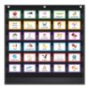 AUVCAS 7-Pocket Standard Pocket Chart for Classroom & Homeschool,Black