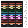 AUVCAS File Storage Pocket Chart with 30 Pockets & Name Tag Holders - Hanging Wall Folder Organizer for Classroom, Office & Dorm, 5 Over-Door Hangers,Organize Assignments,Scrapbooks & Paper,(Black)