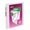 Avery Durable View 3 Ring Binder, 0.5" Slant Rings, 135-Sheet Capacity, 0.7 Inch Wide Spine, Great for Home, School Supplies, Office, or Organization Needs, 1 White Binder (17002)