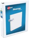 Avery Economy Showcase View 3 Ring Binder, 1.5" Slant Rings, 375-Sheet Capacity, 2.1 Inch Wide Spine, Great for Home, School Supplies, Office, or Organization Needs, 1 White Binder (Pack of 12)
