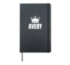 Avery Name Birthday Costume With Crown Hardcover Journal, Black