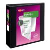 Avery(R) Durable View 3 Ring Binder, 3 Inch EZD Rings, 1 Black Binder (09700)