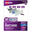Avery Reusable Magnetic Professional Name Badge System, 1" x 3" Silver Name Tags, 10 Identification Badges, 80 Inkjet Printable Inserts, Design Software Included (71205)