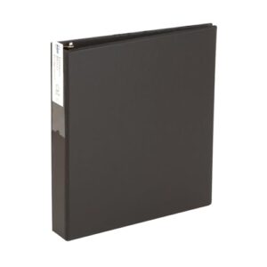 Avery Standard 3 Ring Binder, Label Holder, 1.5" Round Rings, 275-Sheet Capacity, 2.1 Inch Wide Spine, 1 Black Binder, Ideal for Lightweight Organization and Occasional Referencing (04401)