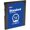 Avery Standard View 3 Ring Binder, 0.5" Round Rings, 100-Sheet Capacity, 0.7 Inch Wide Spine, 1 Black Binder, Ideal for Lightweight Organization and Occasional Referencing (05705)
