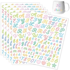 AVERZELLA Cursive Letter Stickers,0.5 Inch Colorful Small Alphabet 4800 Pcs