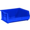 Aviditi BINP1516BAVI Plastic Stack/Hang Storage Bin Containers, 14-3/4" x 16-1/2" x 7", Blue, Pack of 6, for Organizing Homes, Offices, Garages and Classrooms