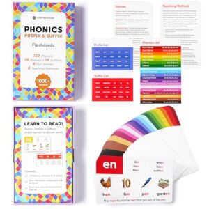 Award-Winning Phonics & Vocabulary Flash Cards (1000+ Words w/Prefixes, Suffixes & CVC) incl. Games & Visual Aids for Ages 4-8, Pre-K to 3rd Grade