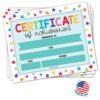Award Certificates for Students -25 Certificate of Achievement Awards, Gold Star Certificate Paper, Preschool Graduation Certificates for Kids, Kindergarten Diploma, Star Student Honor Roll