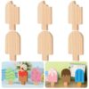 AWIZOM 6 Pcs Wood Ice Cream Cutout for Crafts Unfinished Summer Sign Blocks