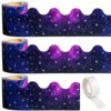 AWIZOM 99Ft Starry Sky Bulletin Board Border Dark Star Scalloped Trim Decor