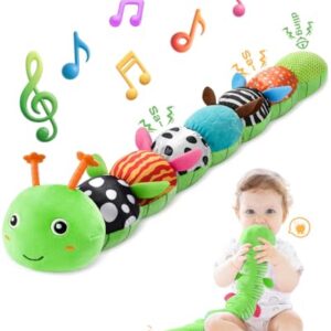 AWOTOY Baby Toys 6-12 Months Music Caterpillar Stuffed Animals Infant Toys