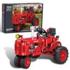 A XINAO TOYS Classic Building Blocks 1/12 Red Tractor Farm Toy Building Set Gift for Kids Ages 6 7 8 9 10 11 12 Includes Shifting Structure, Steering Structure Features (Classic Edition)