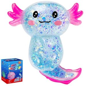 Axolotl Squishy Glitter Fidget Toy for Kids and Adults