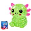 Axolotl Squishy Stress Ball Soft TPR Slow Rising Squeeze Toy, Cute Sitting Axolotl Fidget Toy for Stress Relief Anxiety Calming, Soft Sensory Toy Desk Toy Party Favor for Kids Adults（Green）