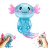 Axolotls Squishies Fidget Stress Ball,Cute Squishies Axolotls Toy,Easter Basket Stuffers, Stress Ball Squeeze Toys for Stress Relief (Blue)